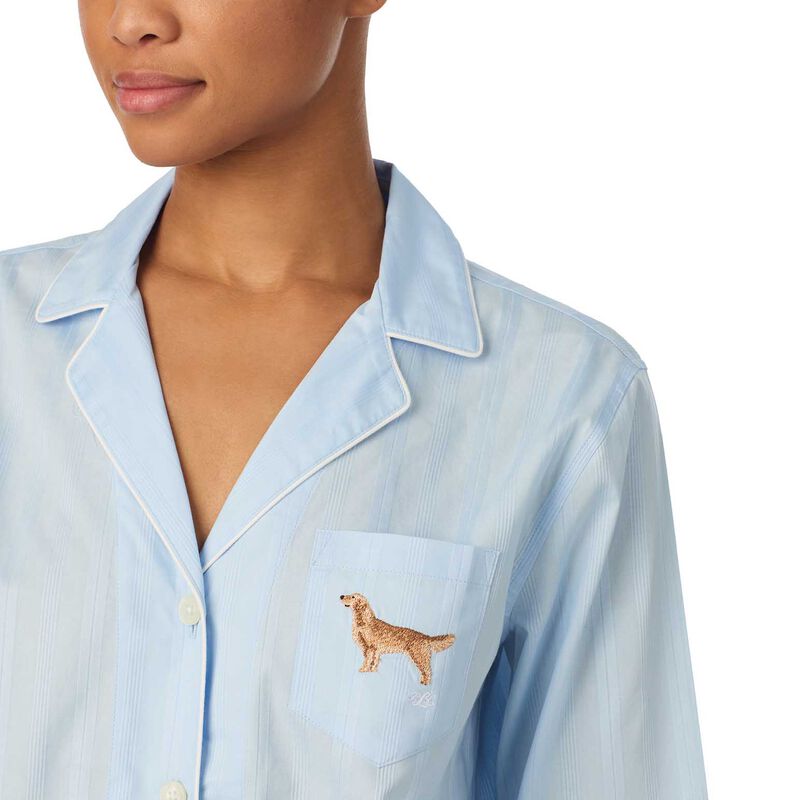 Lauren Ralph Lauren Cotton Dobby Sateen L/S Notch Collar Boxer Pajama Set image number 2